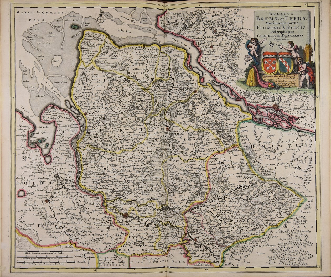 Ducatus Bremae amp; Ferdae maximaeque partis fluminis Visurgis descriptio tekijältä Cornelis Danckerts