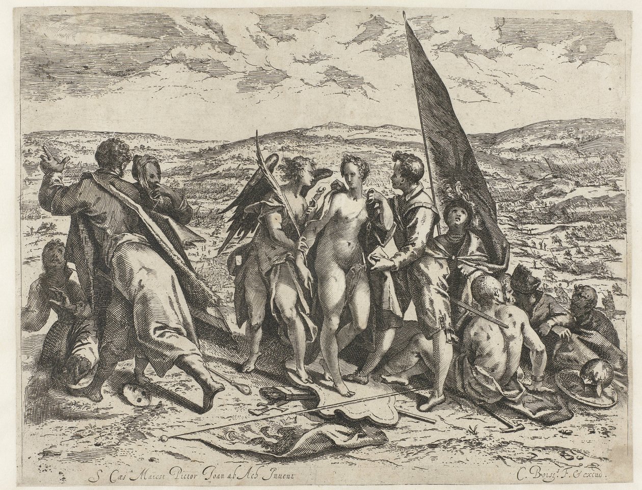 Al·legoria sobre la guerra i la pau tekijältä Cornelis Dircksz. Boissens