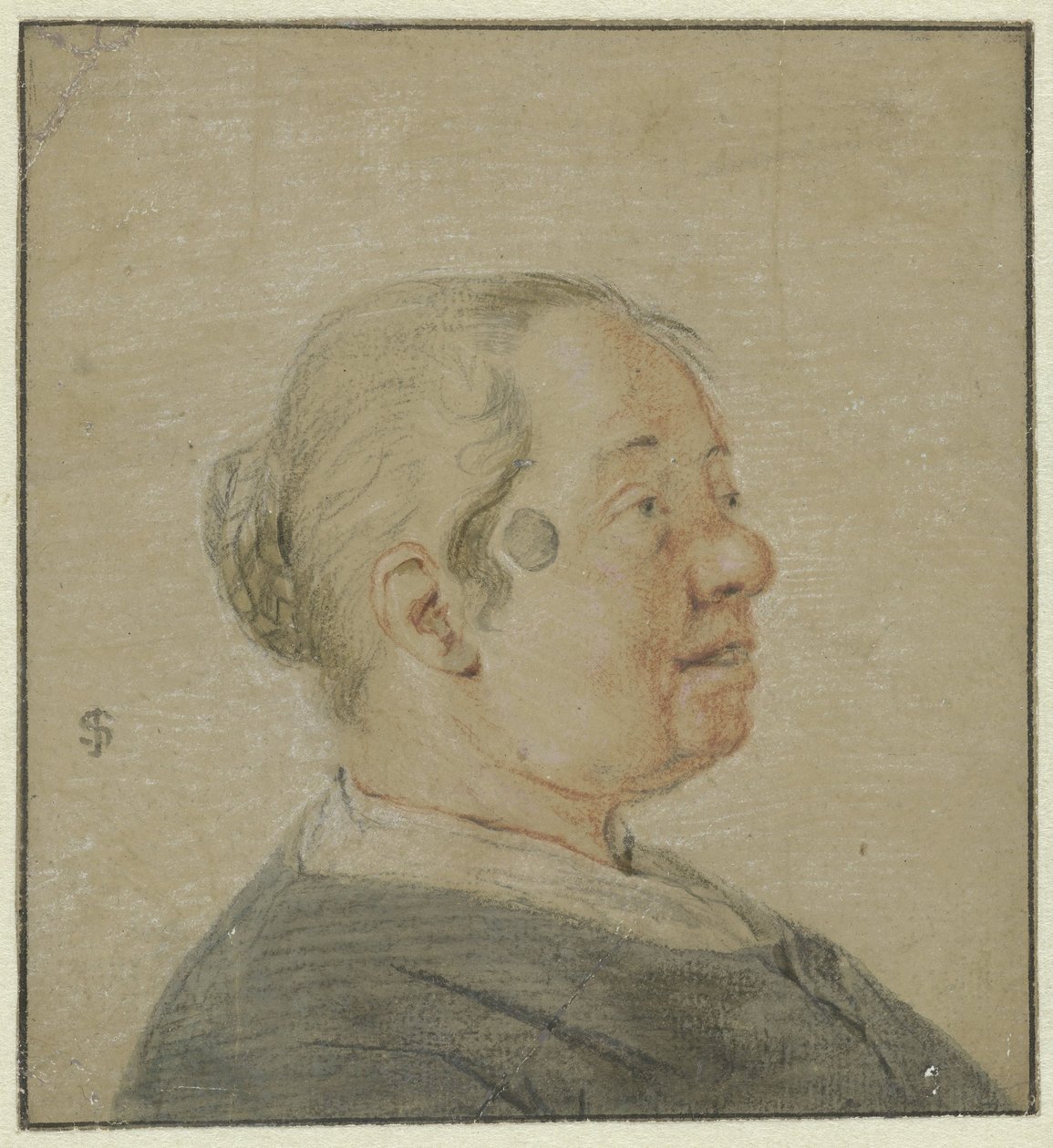 Naisen rintakuva, oikealle päin profiilissa tekijältä Cornelis Dusart (possibly)