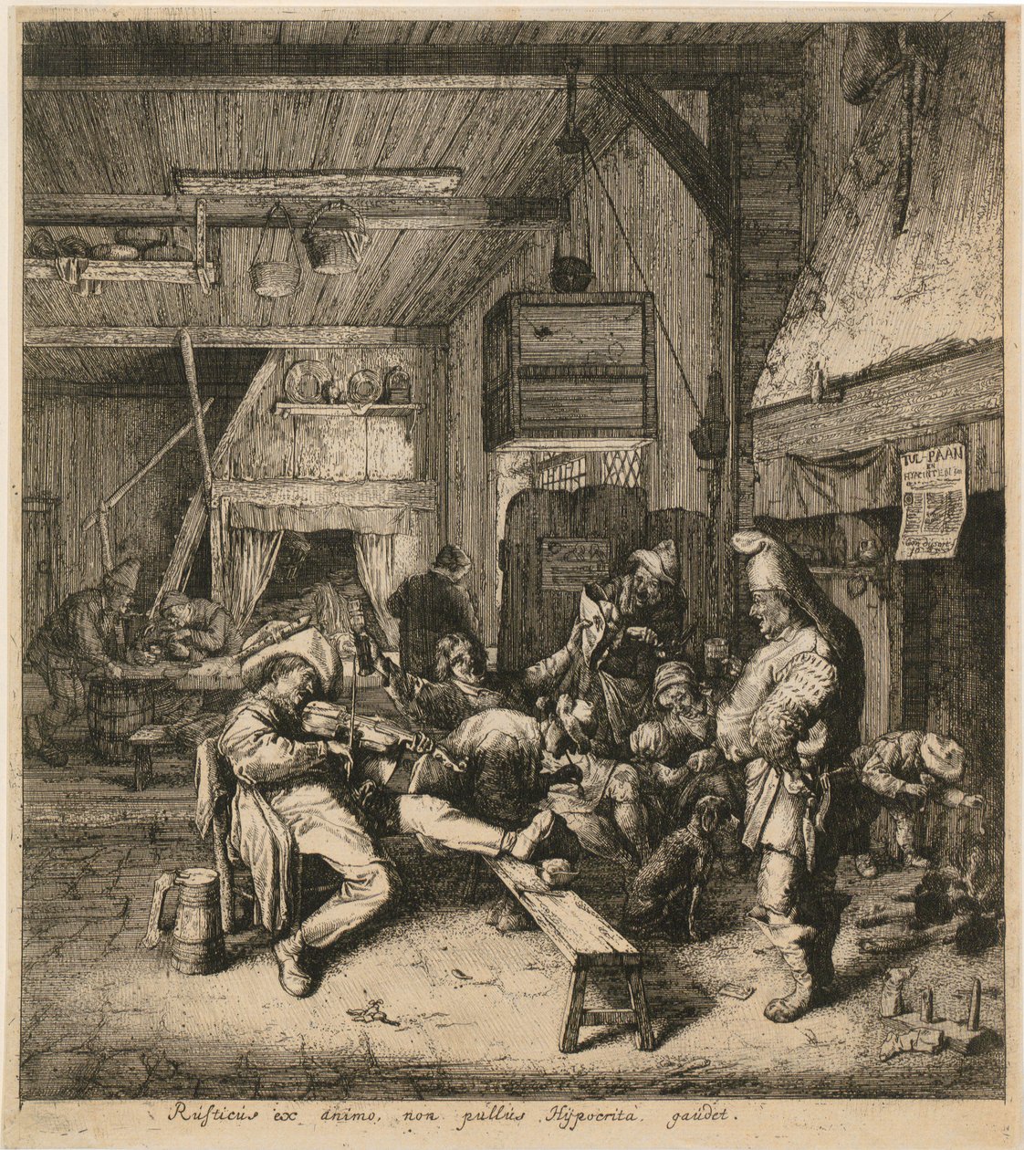 Viulunsoittaja majatalossa tekijältä Cornelis Dusart