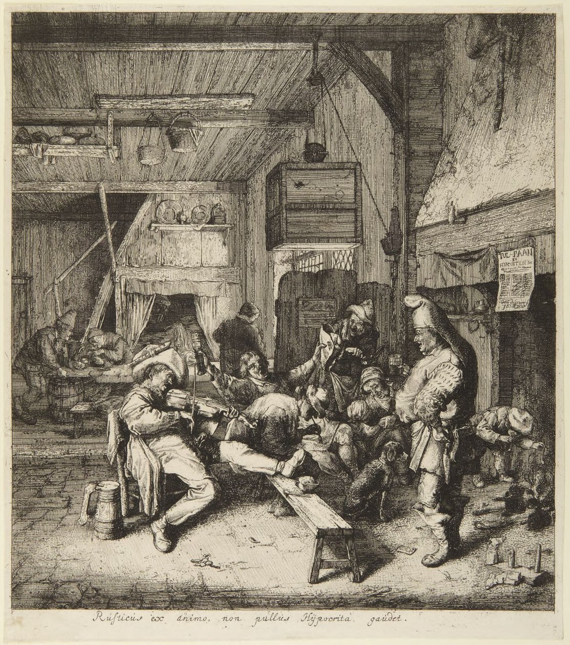Istuva viulunsoittaja tekijältä Cornelis Dusart