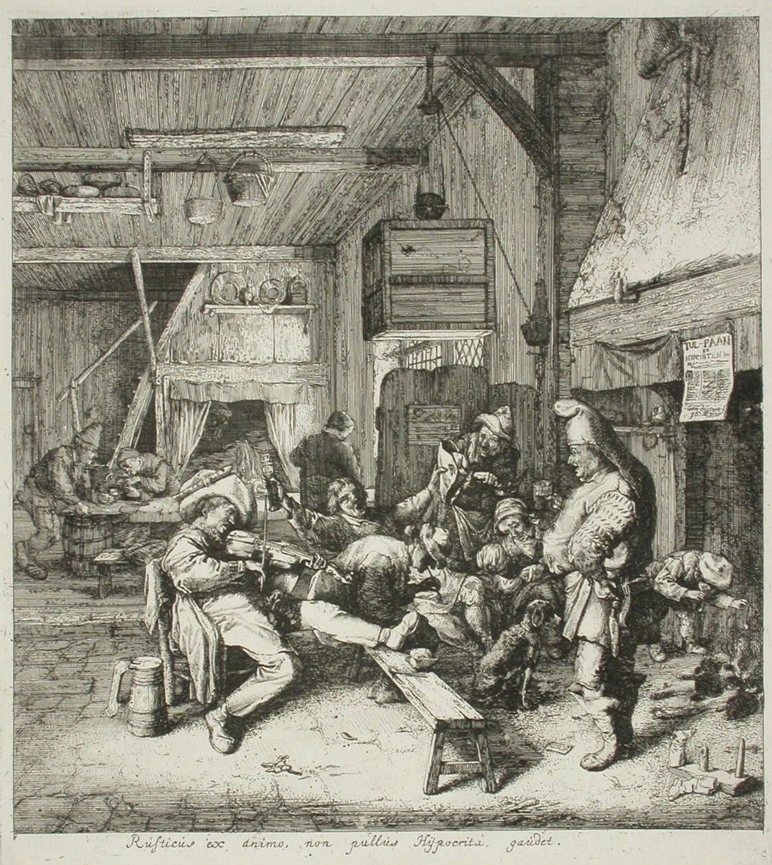 Viulunsoittaja tavernassa tekijältä Cornelis Dusart