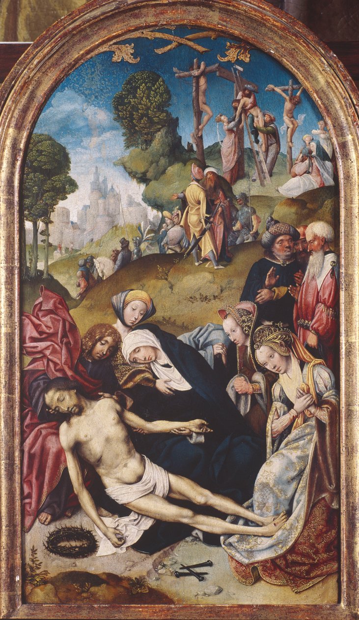 The Lamentation of Christ, n. 1515-20 (öljy paneelille) tekijältä Cornelis Engebrechtsz