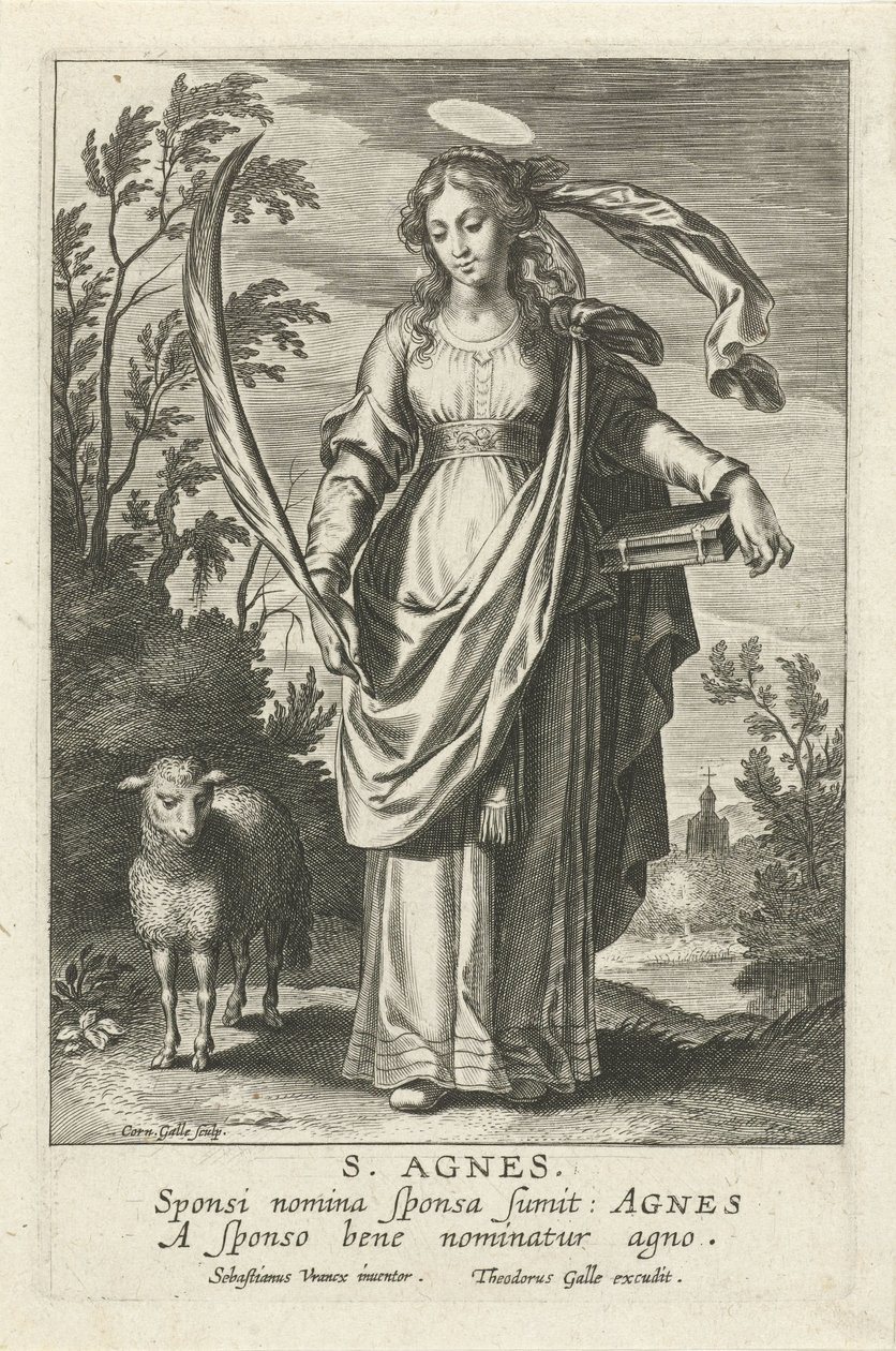 H. Agnes Mirror of the Illustrious Virgins (sarjan nimi) tekijältä Cornelis Galle (I)