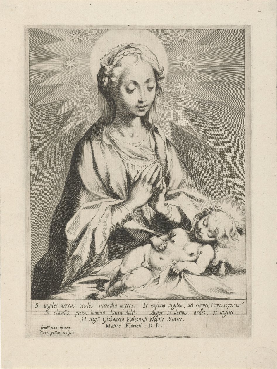 Maria palvoo Kristus-lapsia tekijältä Cornelis Galle (I)