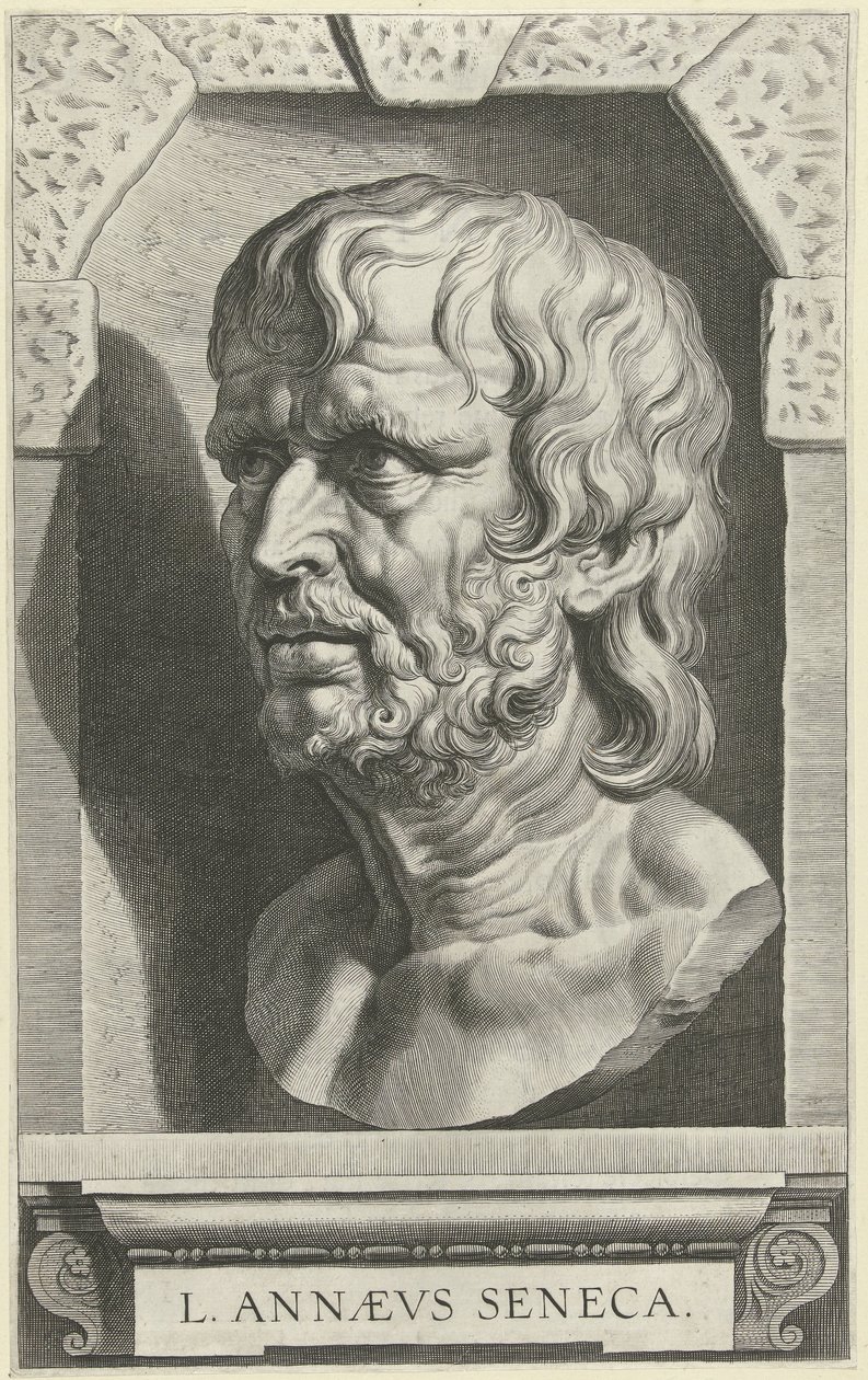 Portretbuste van Seneca tekijältä Cornelis Galle (I)