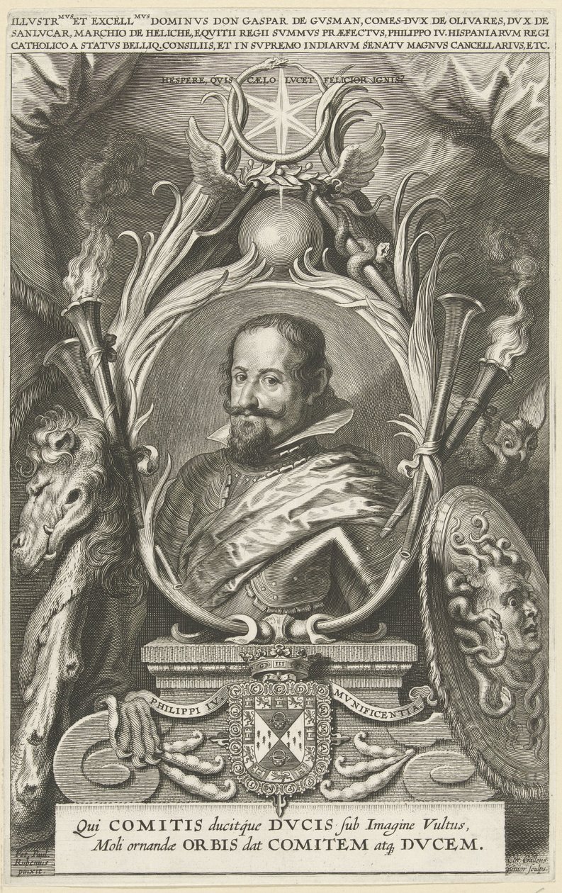 Olivaresin kreivin, St. Lucarin herttuan Gaspar de Guzmánin muotokuva tekijältä Cornelis Galle (II)