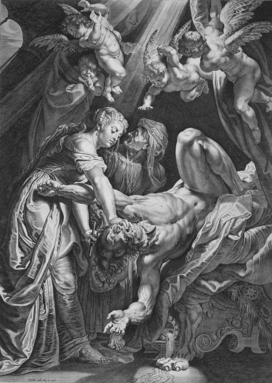 Judith Beheading Holofernes, 1590-1650. tekijältä Cornelis Galle I