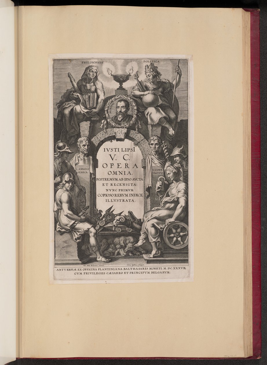 Nimilehti Justus Lipsius, Opera Omnia, I tekijältä Cornelis Galle I after Sir Peter Paul Rubens
