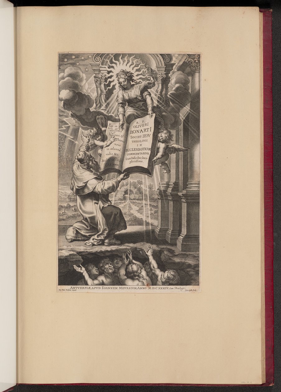 Olivier Boonaertsin "In Ecclesiasticvm Commentarivs..." otsikkosivu tekijältä Cornelis Galle I after Sir Peter Paul Rubens