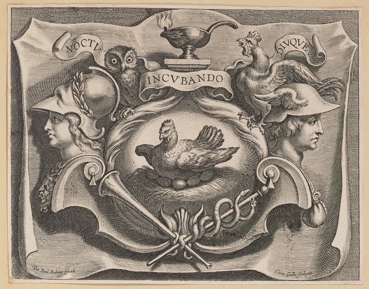 Vinjetti Martinus Bonacinan otsikkosivulle, Opera Omnia tekijältä Cornelis Galle I after Sir Peter Paul Rubens