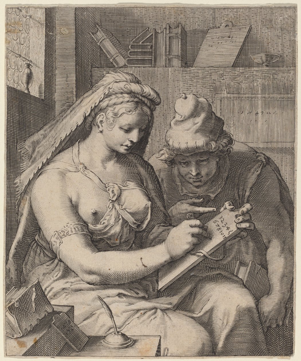 aAritmètica finlandesa tekijältä Cornelis Jacobsz Drebbel, after Hendrik Goltzius