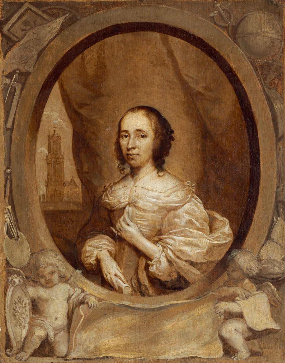Anna Maria van Schurman, 1657. tekijältä Cornelis Janssens van Ceulen