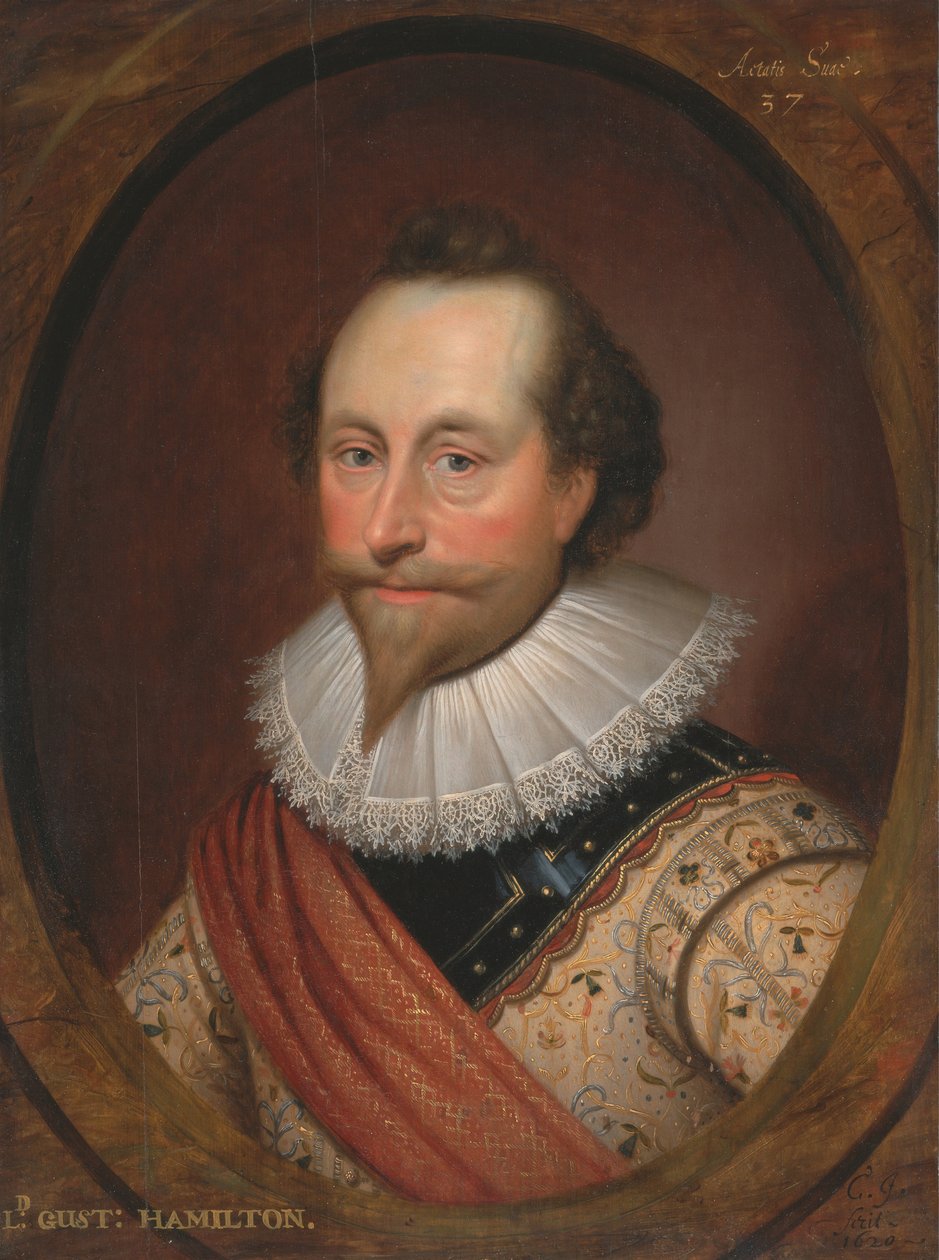 Muotokuva Sir Alexanderin temppelistä, 1620 tekijältä Cornelis Janssens van Ceulen