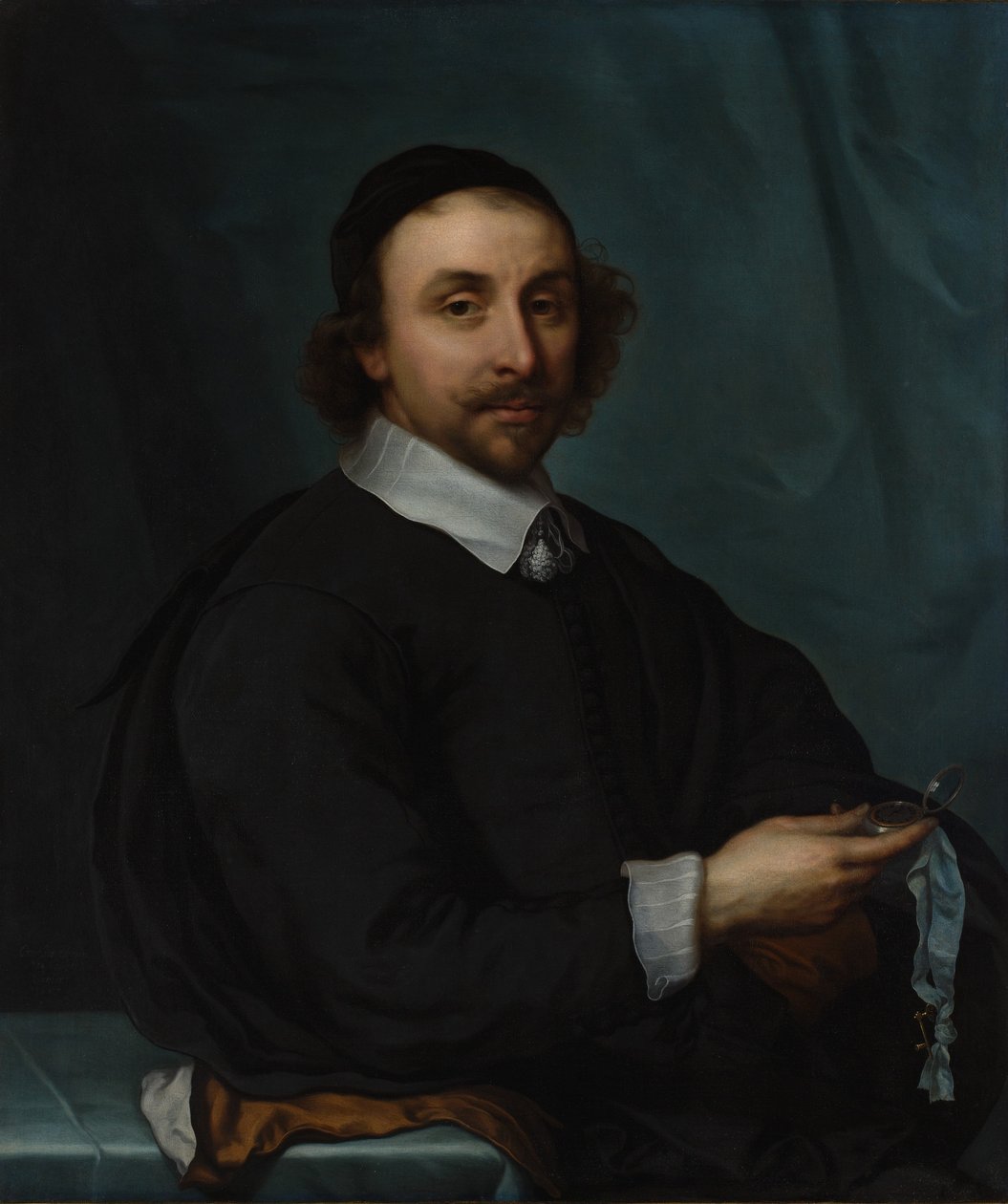 Muotokuva miehestä kellon kanssa, 1657. tekijältä Cornelis Jonson van Ceulen