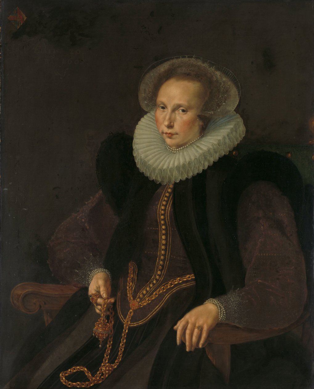 Griete Jacobsdr van Rhijn (1585-1652), Jacob Cornelisz Banjaertin vaimo, nimeltä van Neck tekijältä Cornelis Ketel