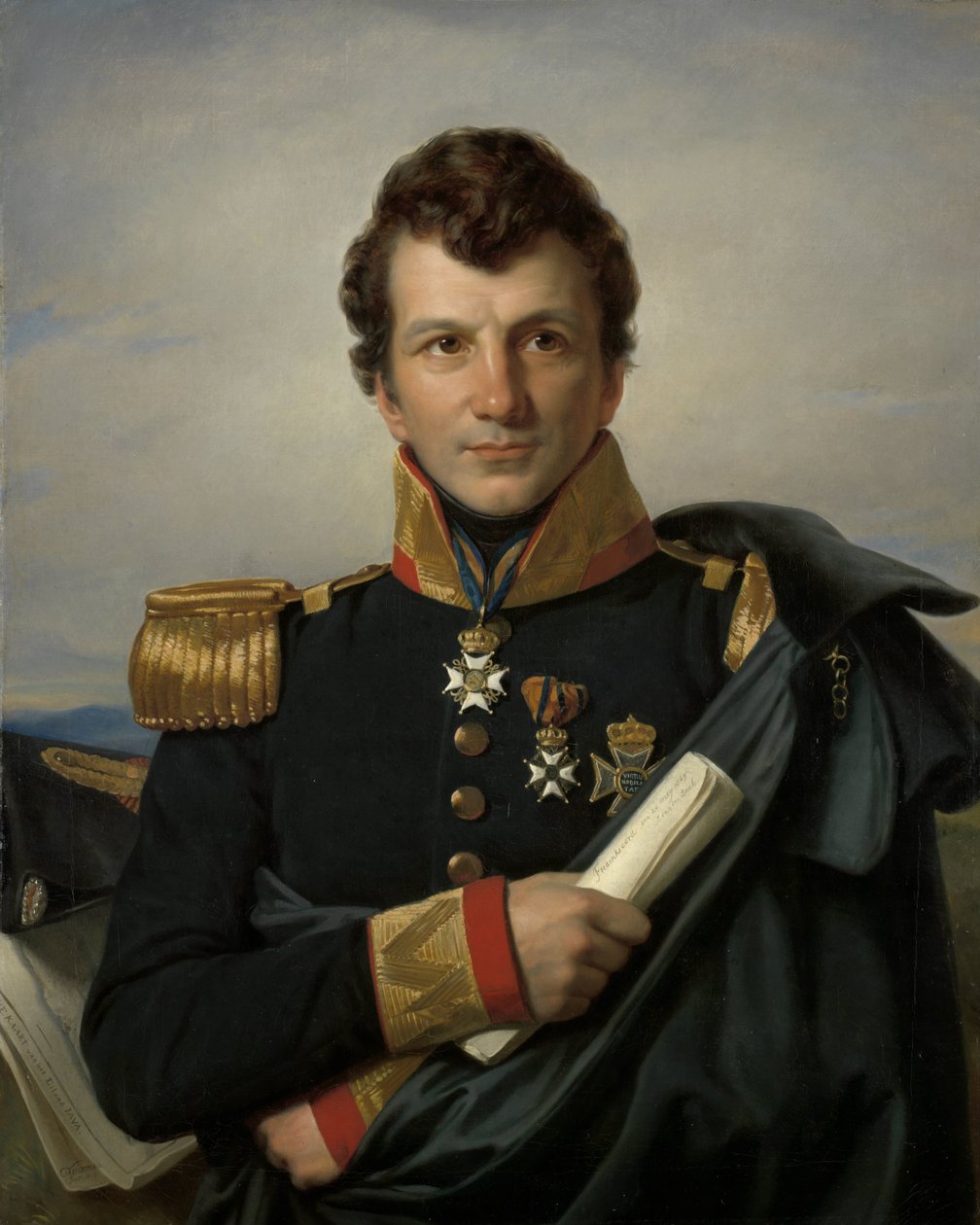 Johannes van den Bosch (1780-1844), Alankomaiden Itä-Intian kenraalikuvernööri, siirtomaaministeri Kreivi Johannes van den Bosch (1780-1844), Alankomaiden Itä-Intian kenraalikuvernööri, siirtomaaministeri tekijältä Cornelis Kruseman (signed by artist)