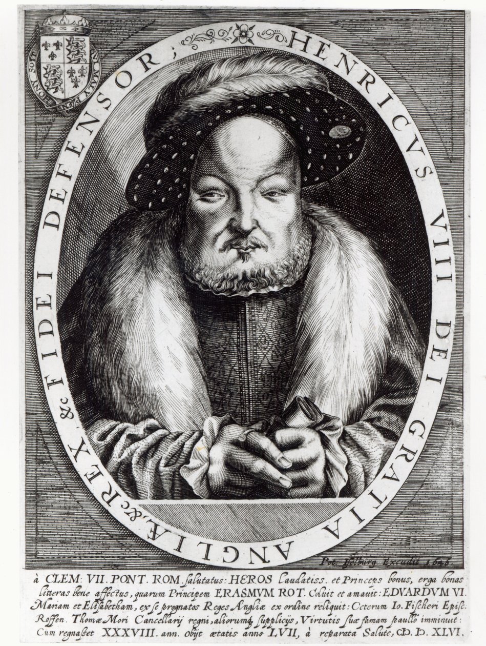 Henrik VIII:n muotokuva, kaivertanut Peter Isselburg, 1646 tekijältä Cornelis Massys