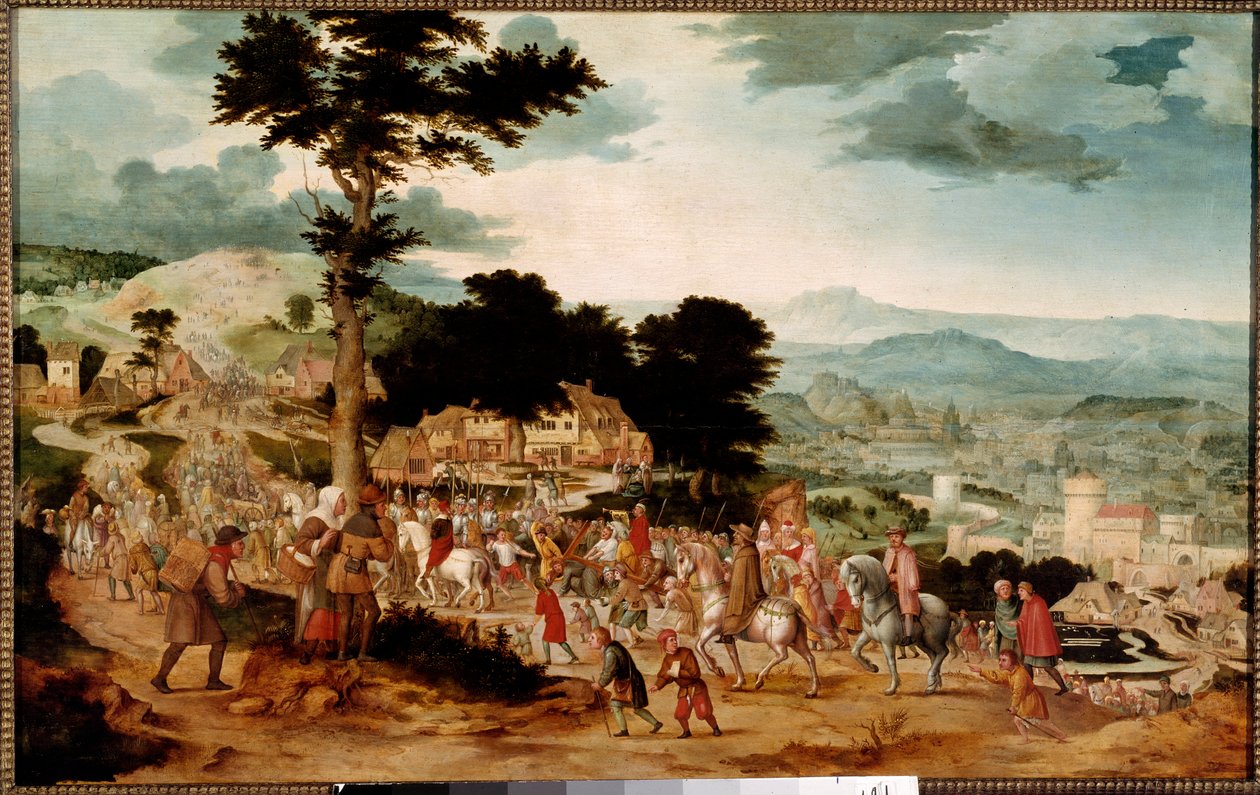 Cornelis Massysin (1508-1580) Golgatan tapa maalaus 1500-luvun Praha, Kansallisgalleria tekijältä Cornelis Massys