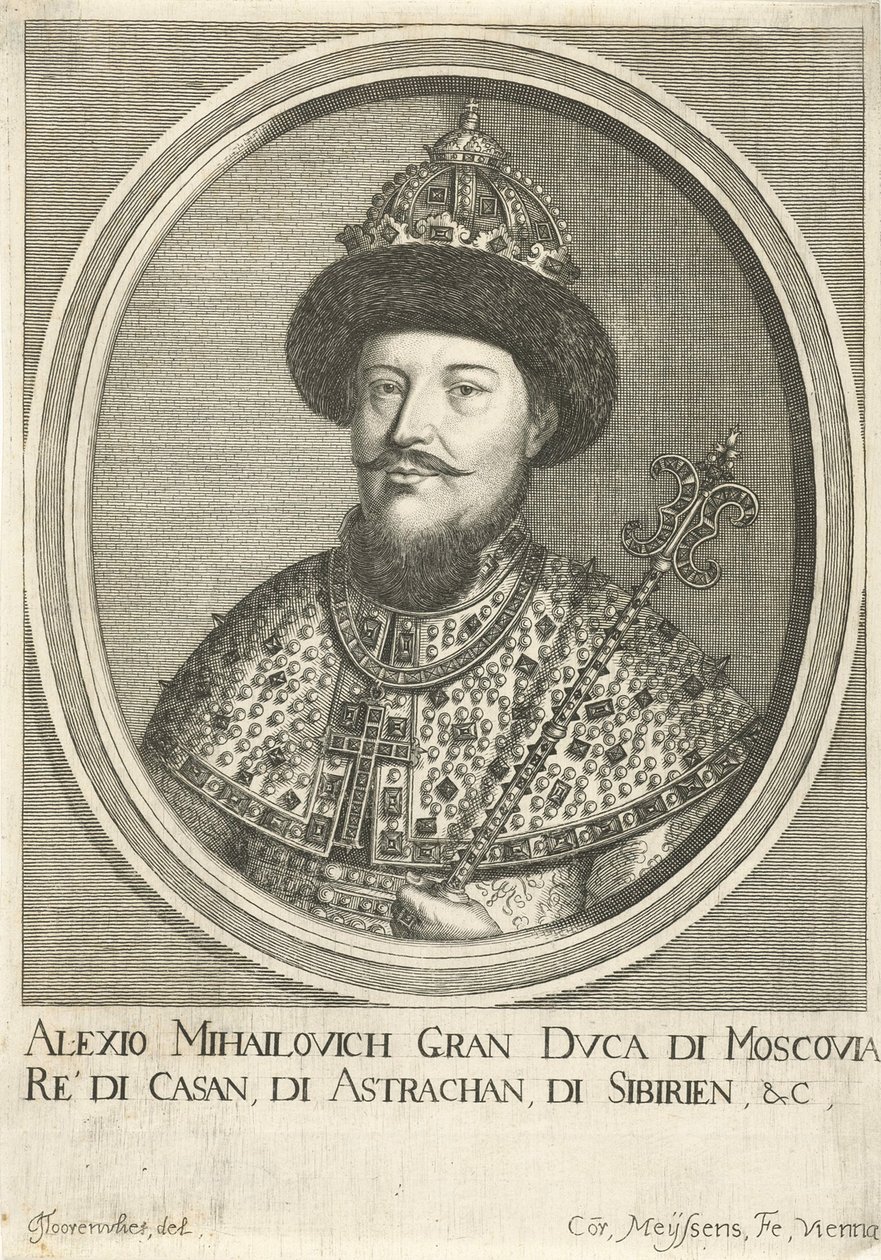 Venäjän tsaari Aleksis I Mihailovitšin muotokuva 1629-1676, 1670 tekijältä Cornelis Meyssens