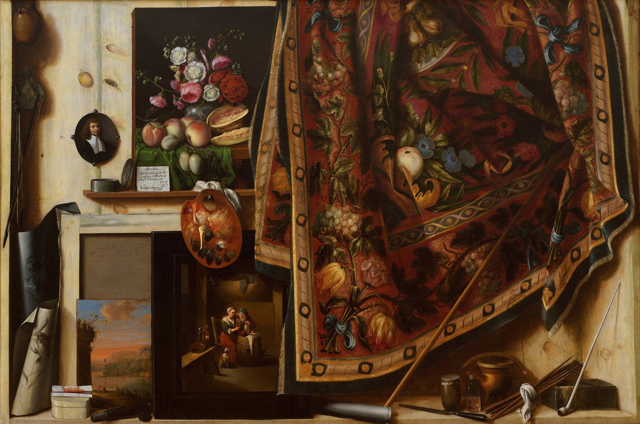 Trompe loeil. Kaappi Artists Studiossa, 1671 tekijältä Cornelis Norbertus Gijsbrechts