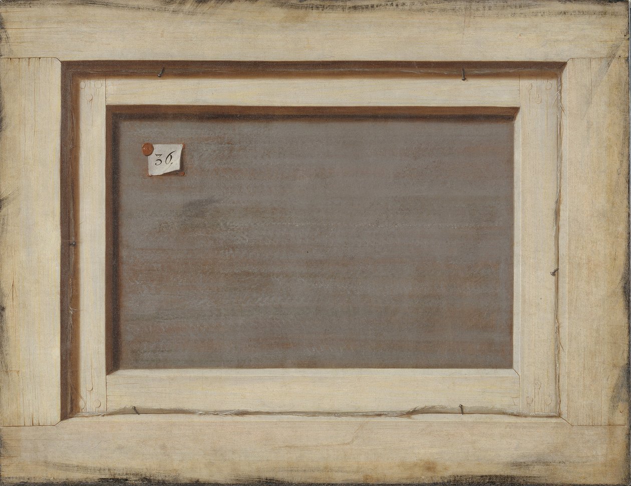 Trompe loeil. Kehystetyn maalauksen kääntöpuoli, 1668-1672 tekijältä Cornelis Norbertus Gijsbrechts