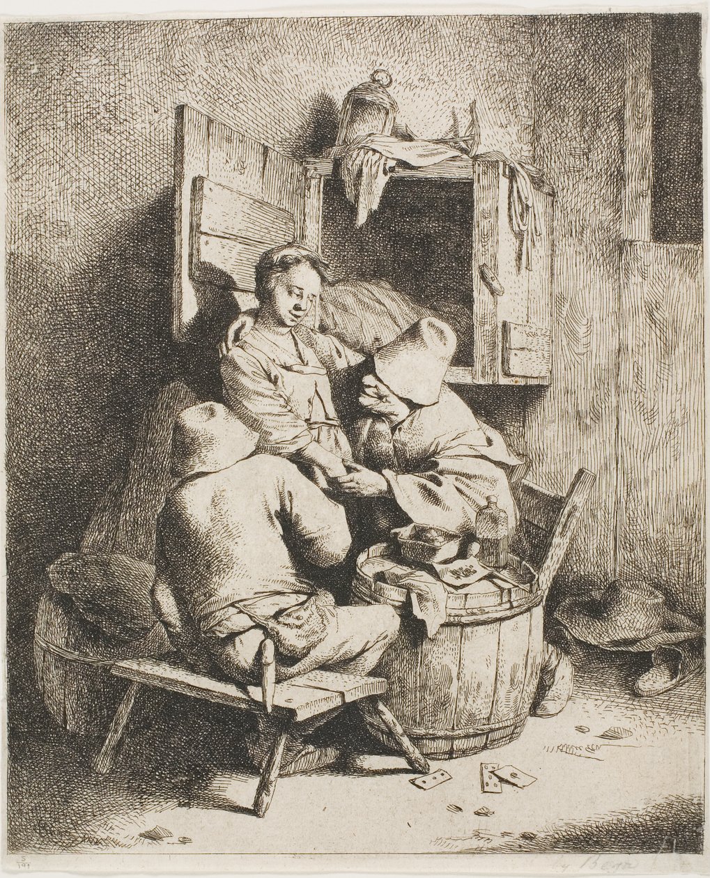 Nuori mies hyväilee nuorta emäntää tekijältä Cornelis Pietersz. Bega