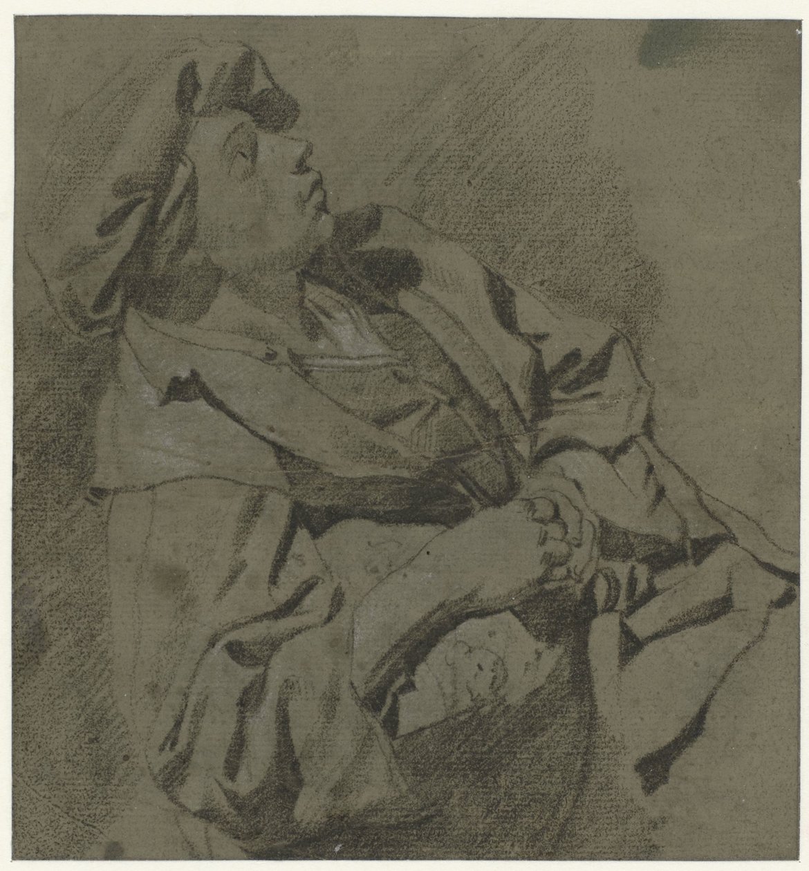Poika baretissa, nojasi taaksepäin tekijältä Cornelis Pietersz. Bega