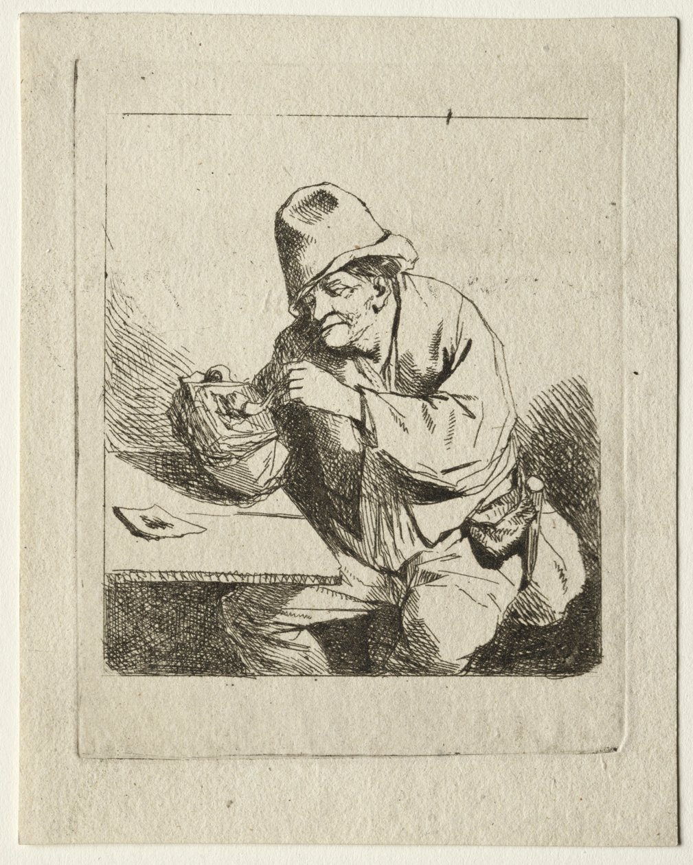 Talonpoika sytyttää piippunsa, 1600-luvun puoliväli. tekijältä Cornelis Pietersz Bega