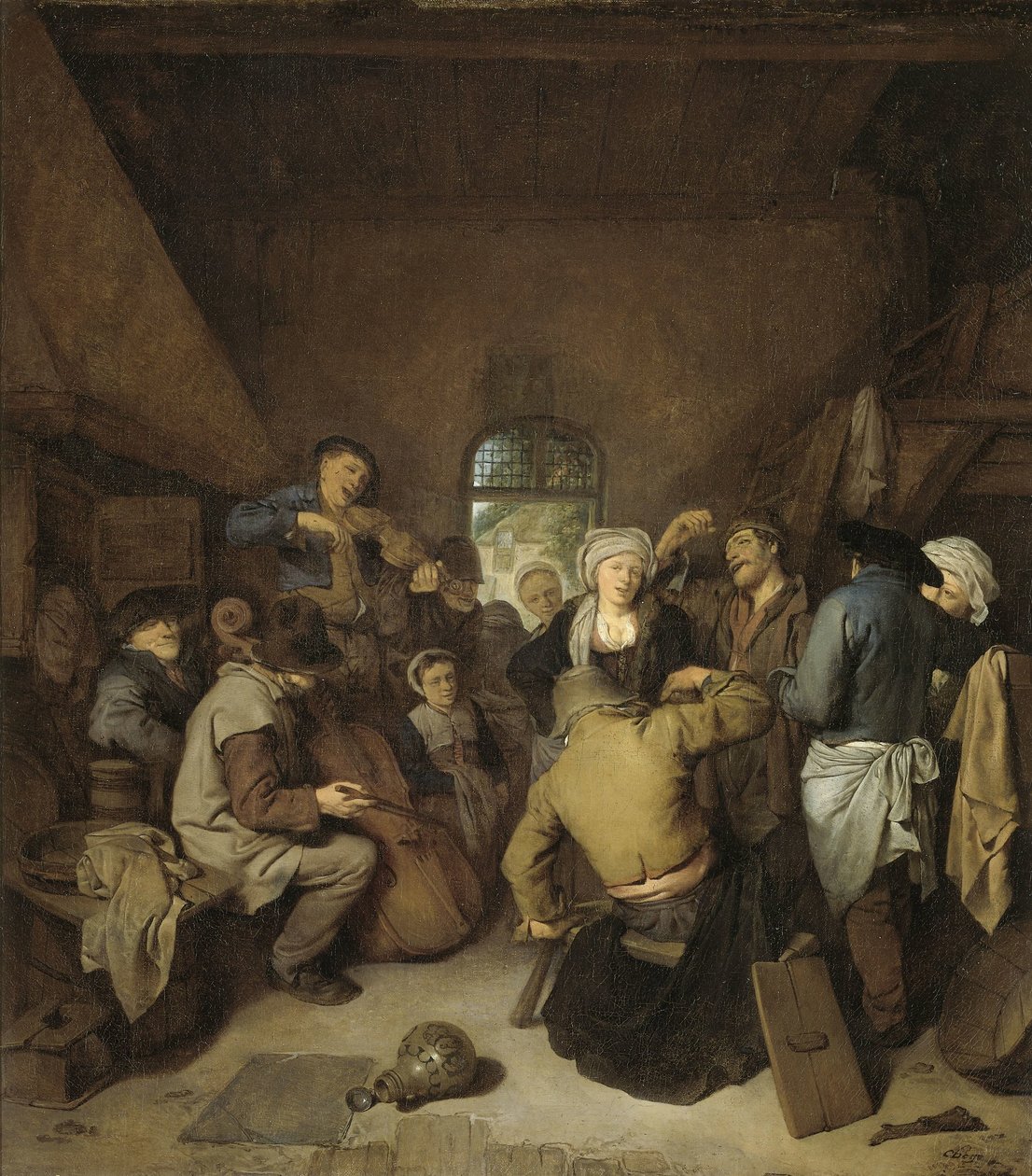 Talonpojat tekevät musiikkia ja tanssivat tekijältä Cornelis Pietersz. Bega