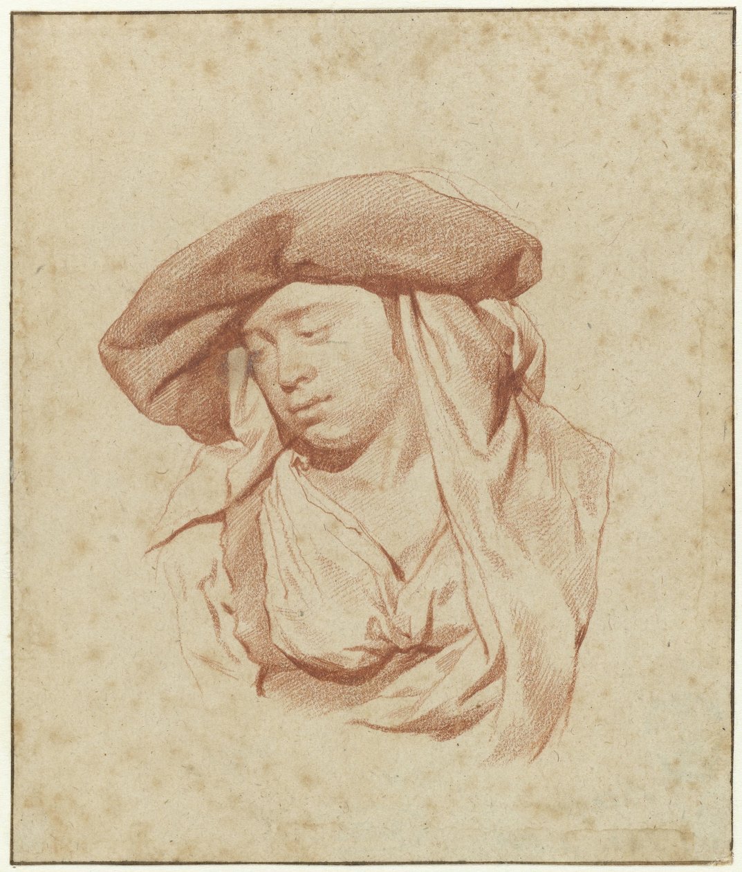 Tutkimus naisesta, rinnan pituus, hieman vasemmalle päin ja alaspäin tekijältä Cornelis Pietersz. Bega