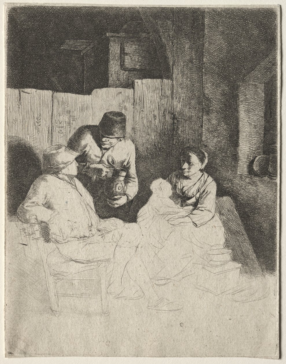 Majatalossa istuva äiti tekijältä Cornelis Pietersz Bega