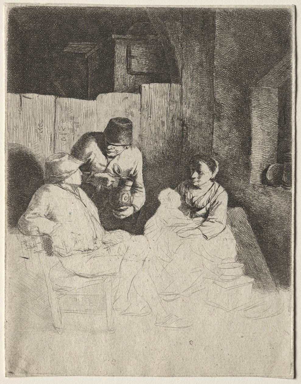 Majatalossa istuva äiti, 1600-luvun puoliväli. tekijältä Cornelis Pietersz Bega