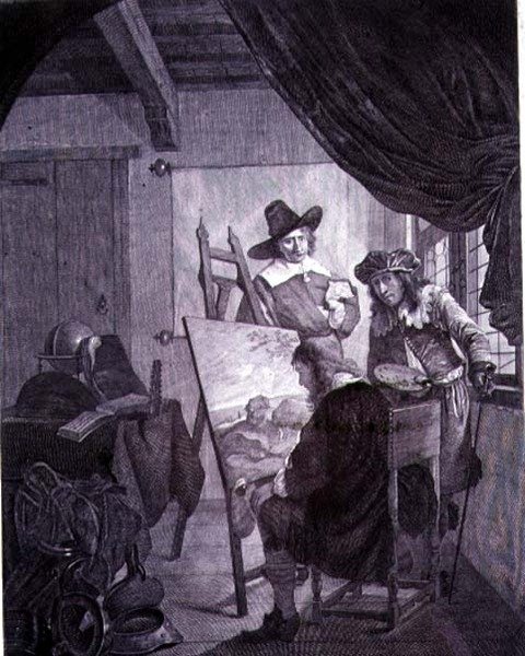 Suojelija ja taidemaalari, Cornelis Began 1600-luvun maalauksen jälkeen, 1700-luku tekijältä Cornelis Pietersz Bega