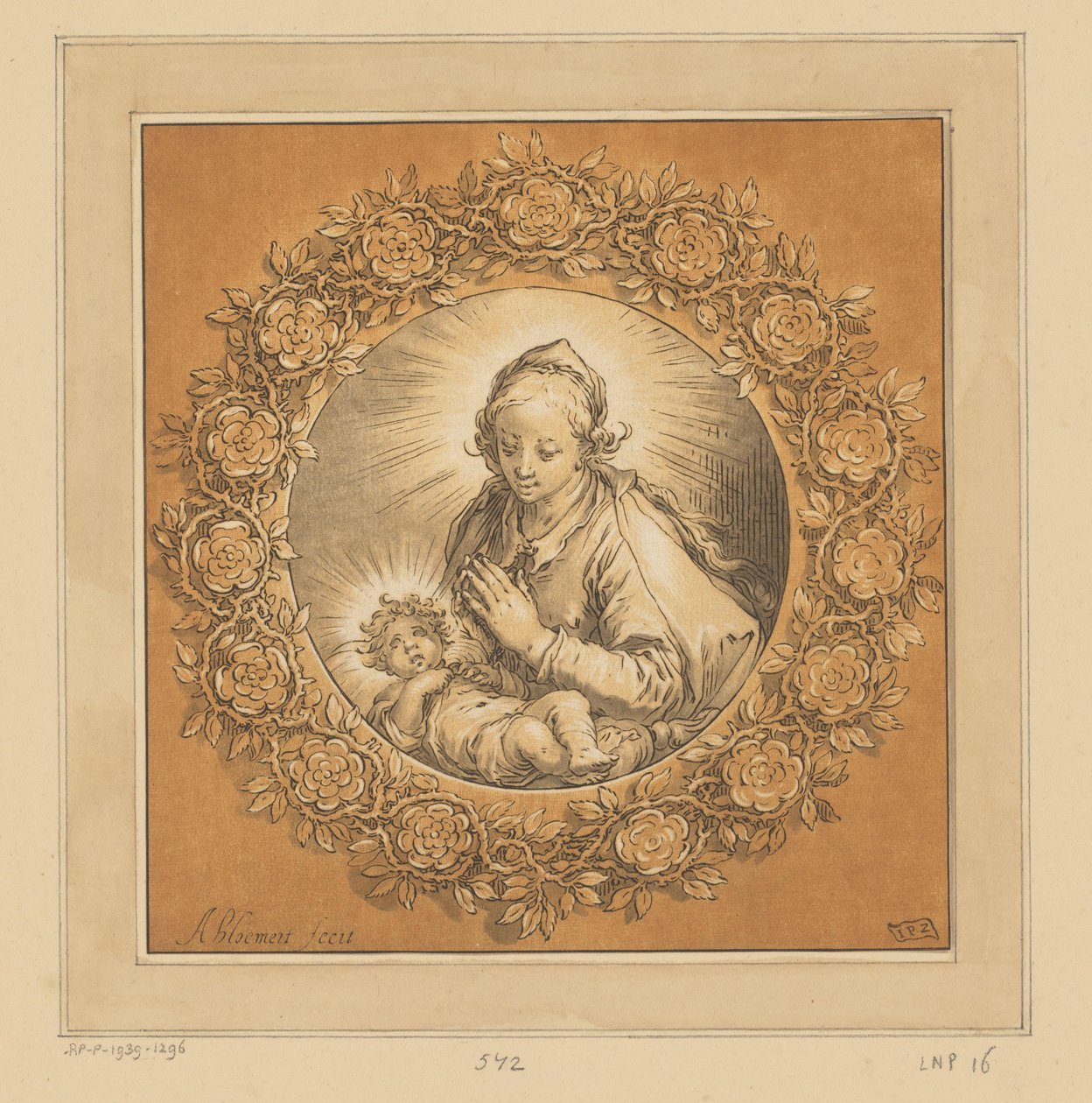 Maria Kristuksen lapsen kanssa tekijältä Cornelis Ploos van Amstel (signed by artist)
