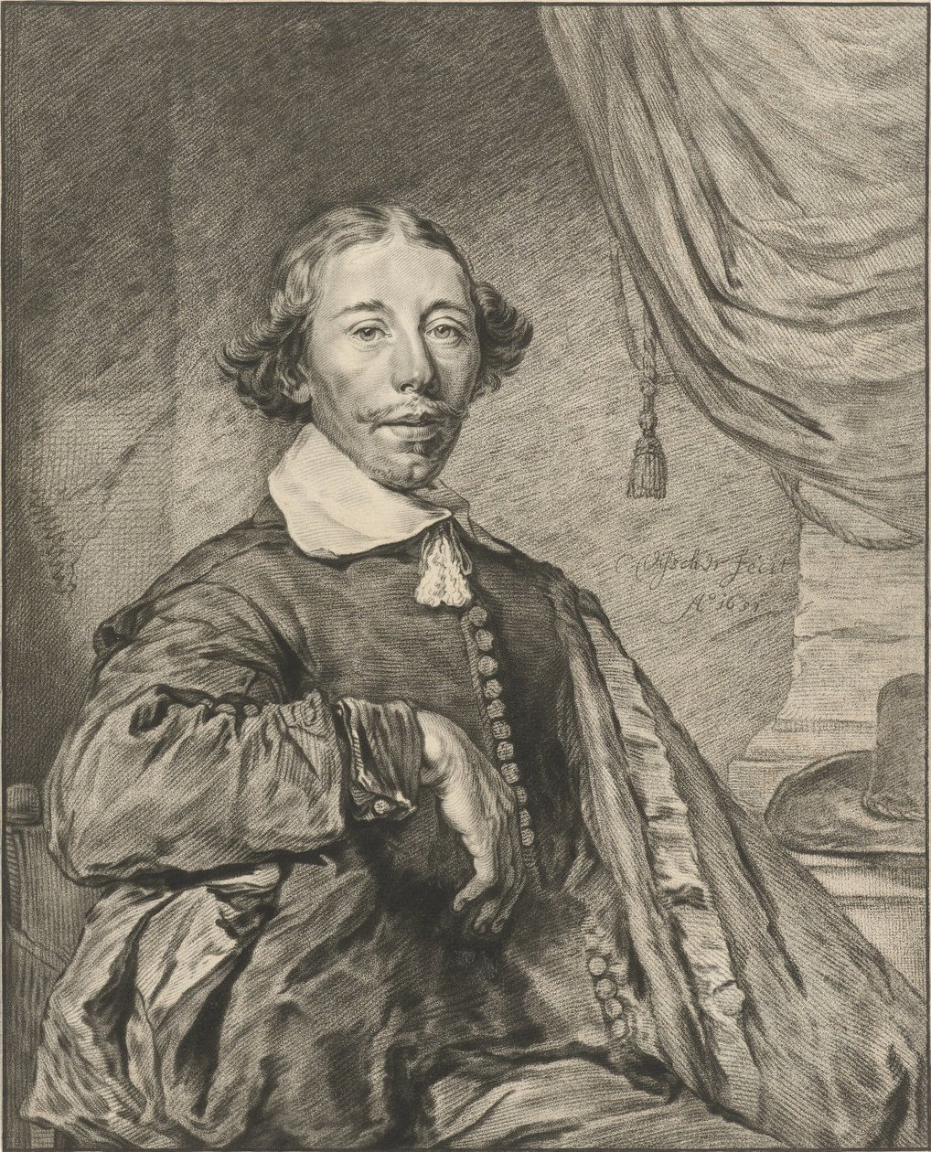 Miehen muotokuva tekijältä Cornelis Ploos van Amstel (signed by artist)