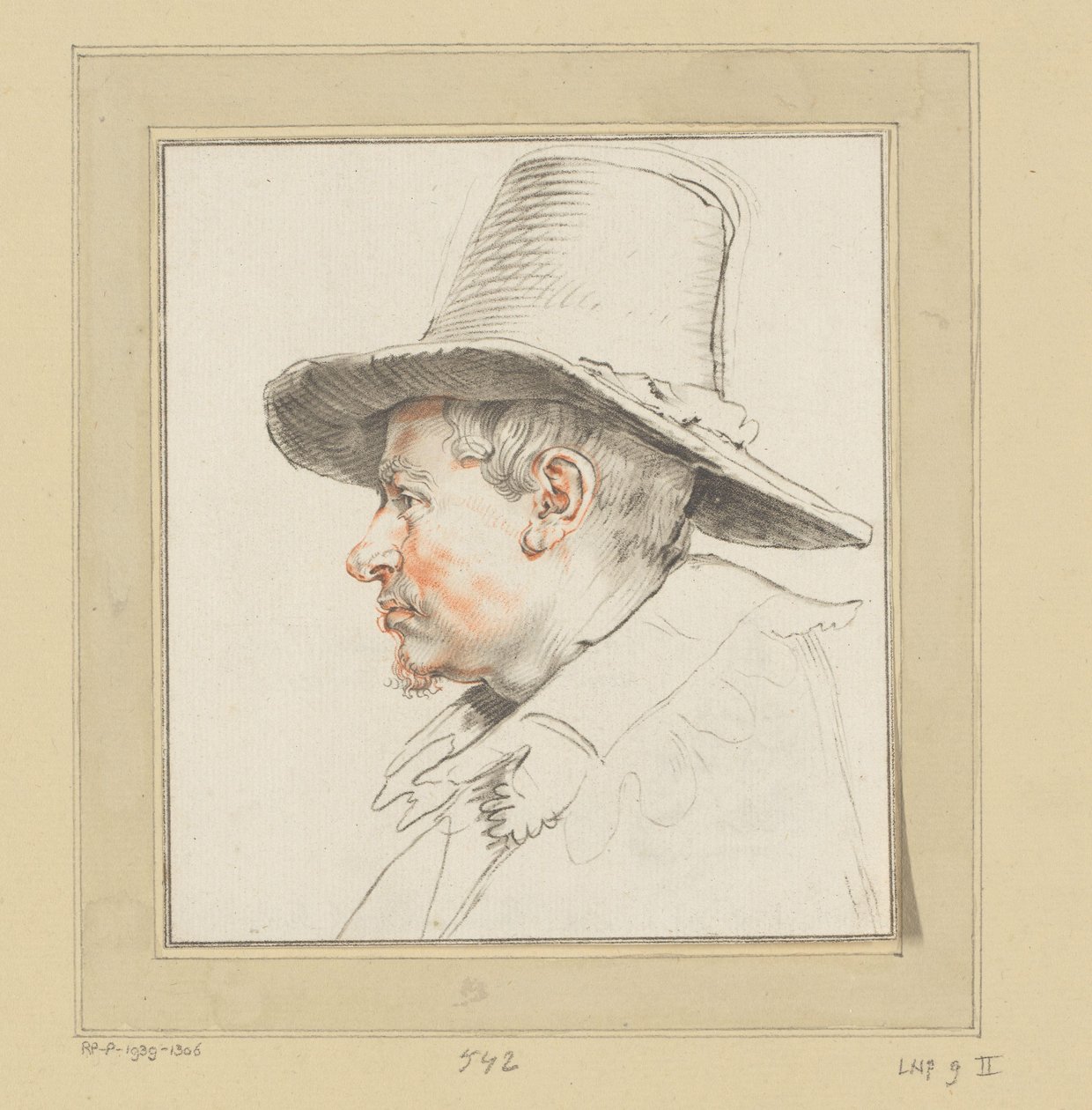 Tuntemattoman miehen muotokuva tekijältä Cornelis Ploos van Amstel (signed by artist)
