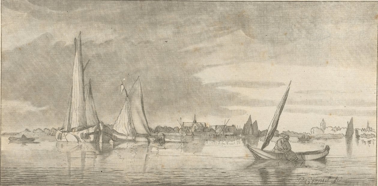 Jokinäkymä tekijältä Cornelis Ploos van Amstel (signed by artist)