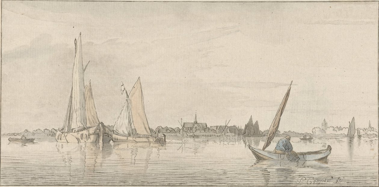 Jokinäkymä tekijältä Cornelis Ploos van Amstel (signed by artist)