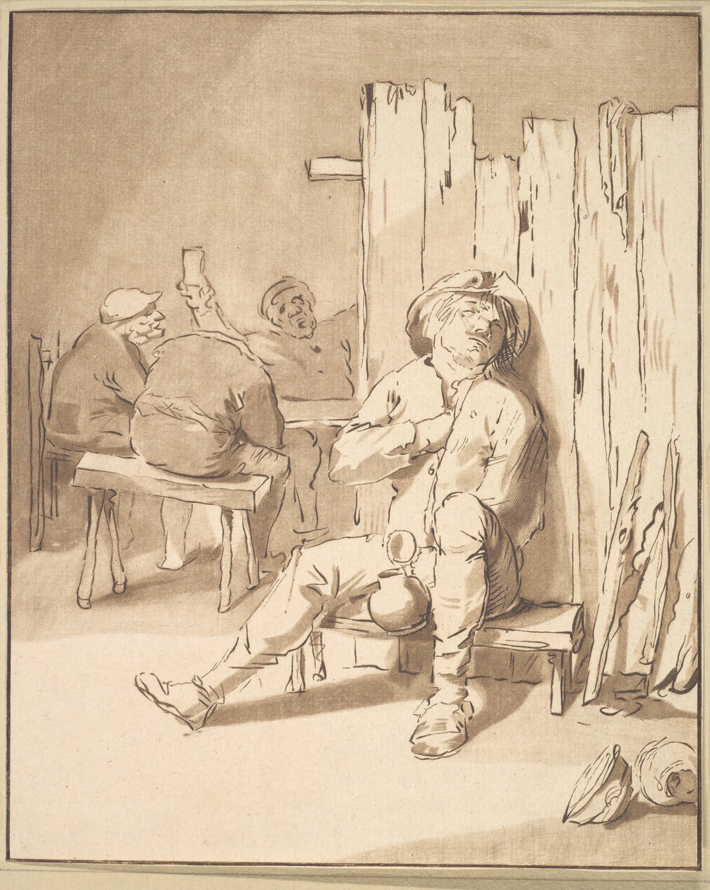 Humalainen maanviljelijä majatalossa, 1775. tekijältä Cornelis Ploos van Amstel