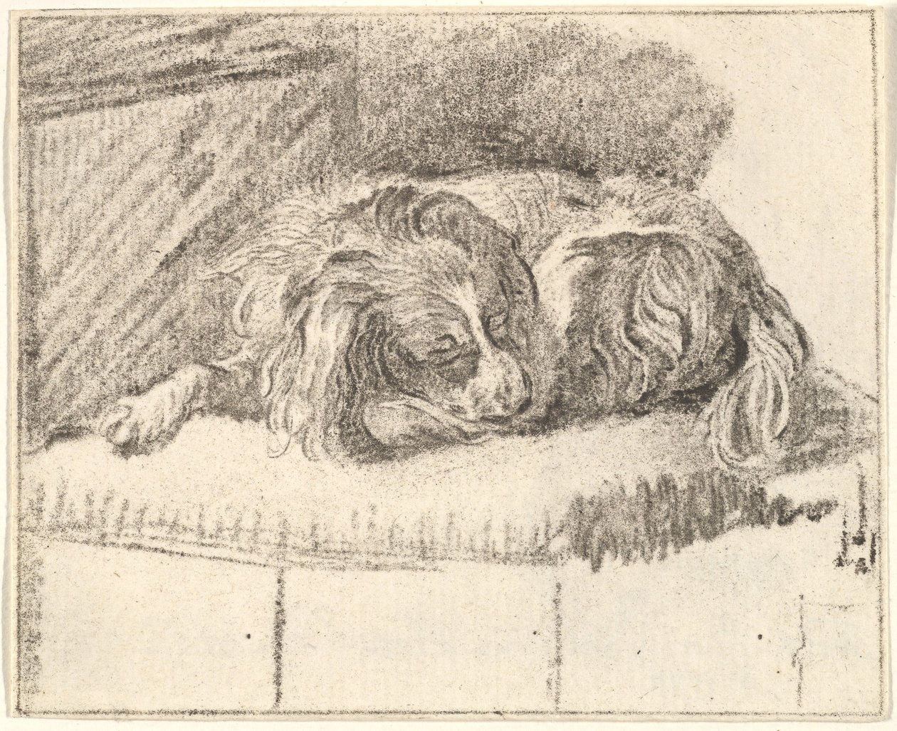 Nukkuva koira, 1777. tekijältä Cornelis Ploos van Amstel