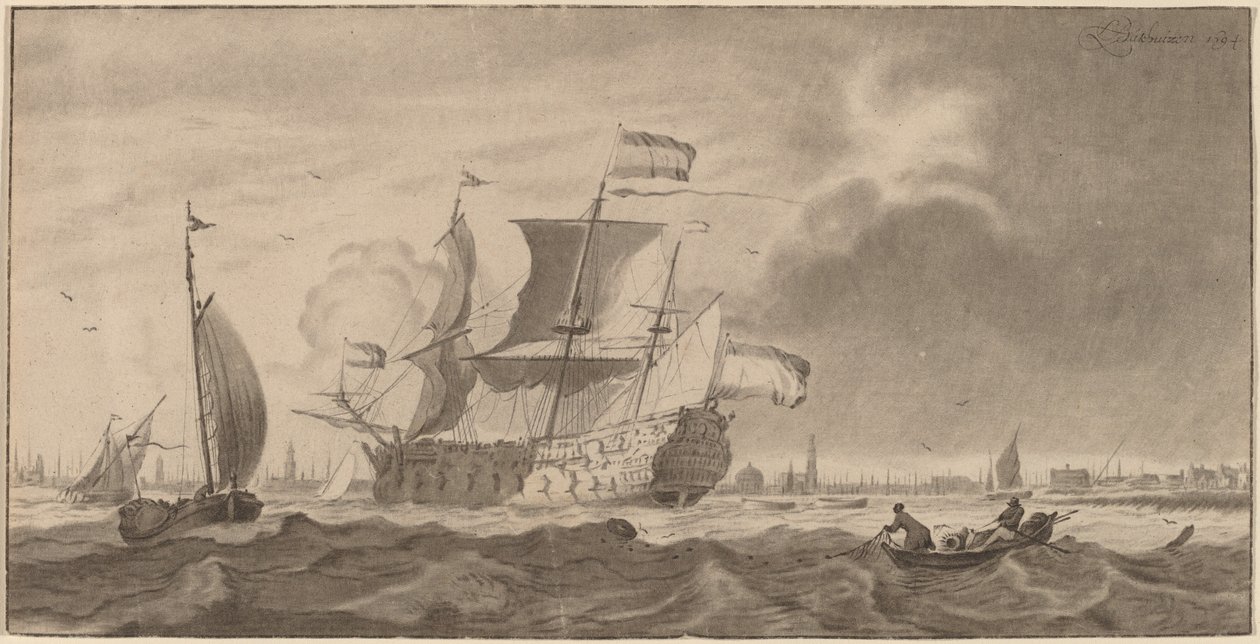 Sota-alus Y-kirjaimessa, 1768 tekijältä Cornelis Ploos van Amstel