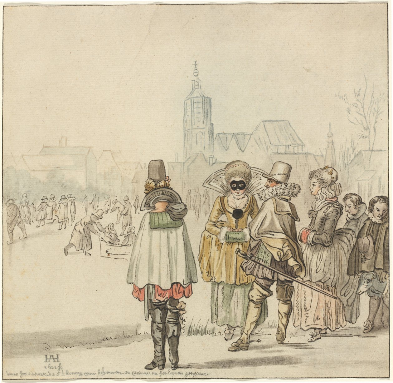 Talvikuningas jäällä tekijältä Cornelis Ploos van Amstel after Hendrick Avercamp
