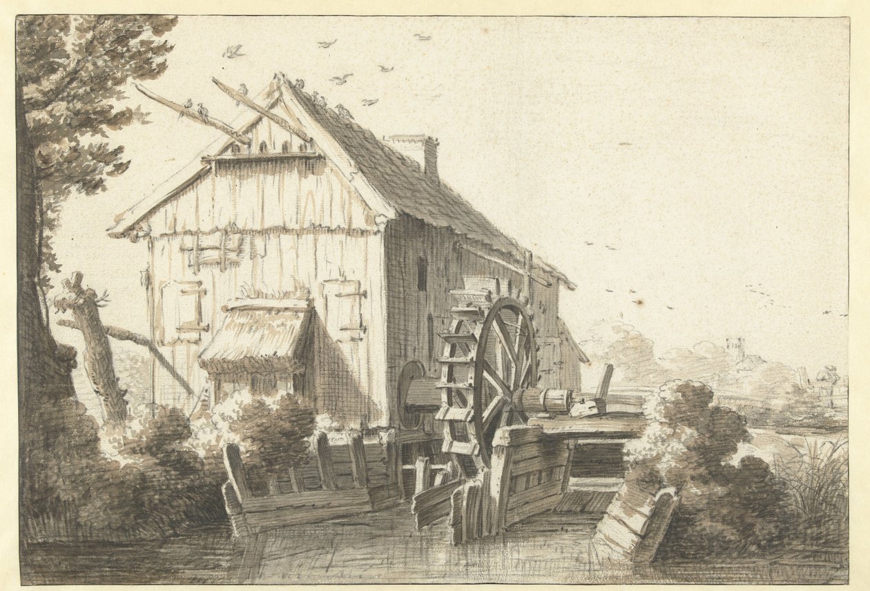 vesimylly tekijältä Cornelis Saftleven (attributed to)