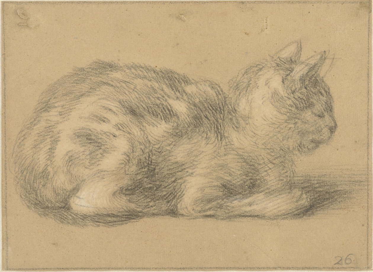 Oikealla istuva kissa tekijältä Cornelis Saftleven (possibly)