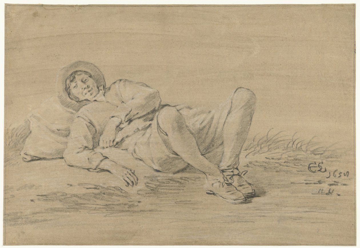 Makaava nuori mies tekijältä Cornelis Saftleven