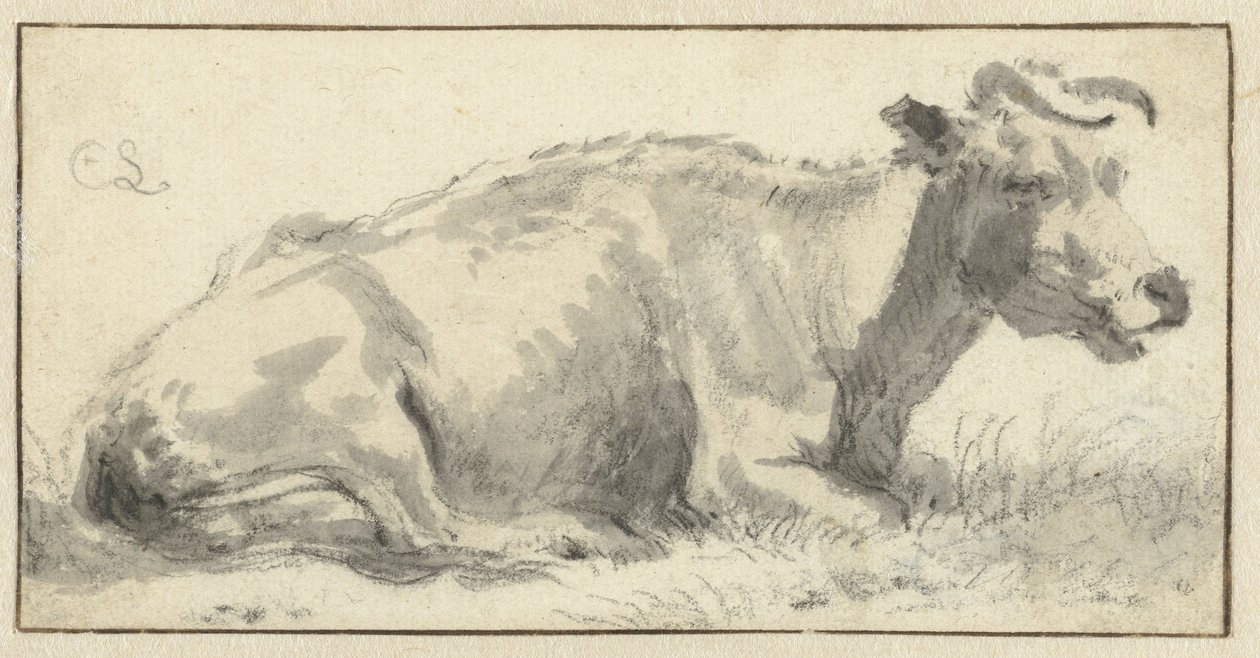 Makaava lehmä, oikealle tekijältä Cornelis Saftleven