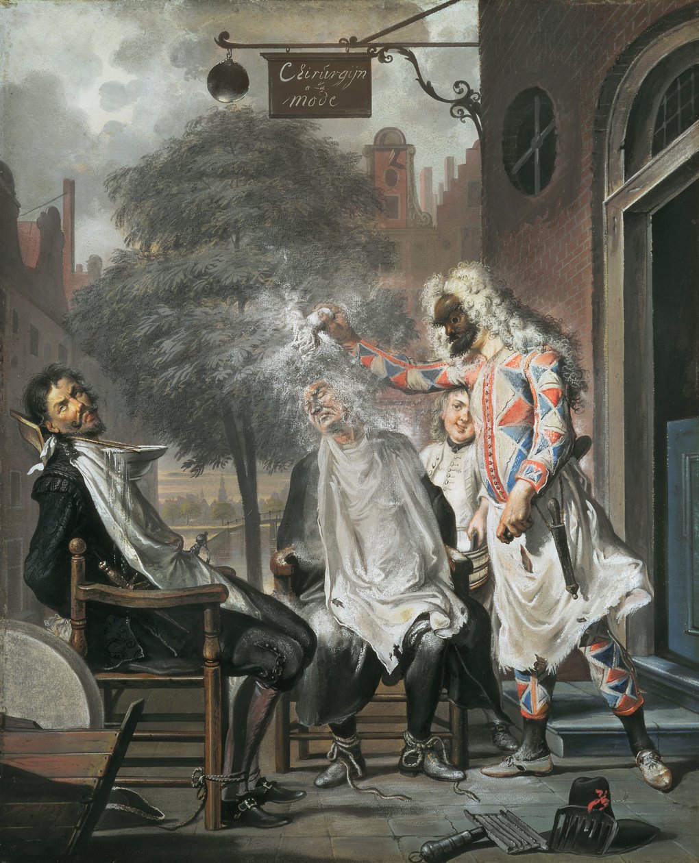 Harlekiini, taikuri ja parturi: Kilpailijat paljastettiin, 1738 tekijältä Cornelis Troost