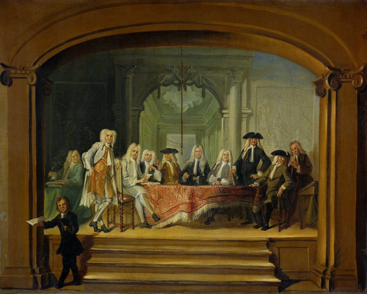 Amsterdamin Almoezeniers-orpokodin valtionhoitajat, 1729 tekijältä Cornelis Troost