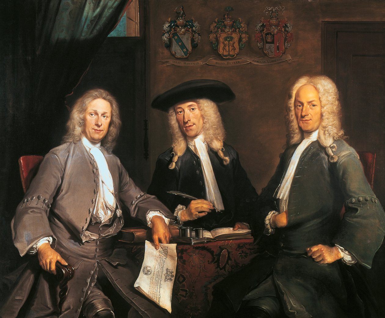 Kolme kuvernööriä Surgeons Guildissa Amsterdamissa tekijältä Cornelis Troost